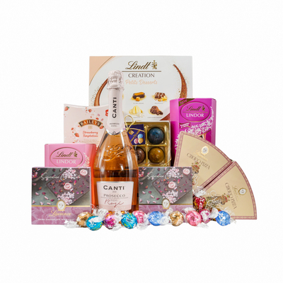 Gift Basket With Prosecco Cans Rose One Gift 01260