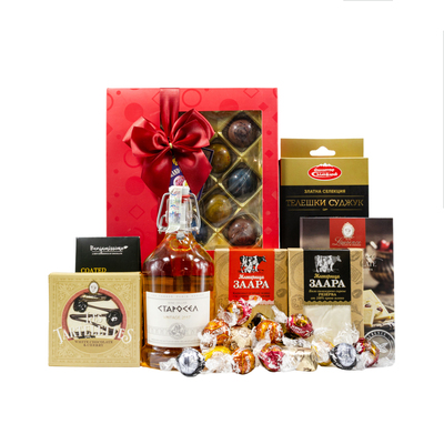 Gift Basket with Starosel Rakia One Gift 01229