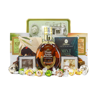 Gift Basket with Whiskey Dimple Golden Selection One Gift 01190