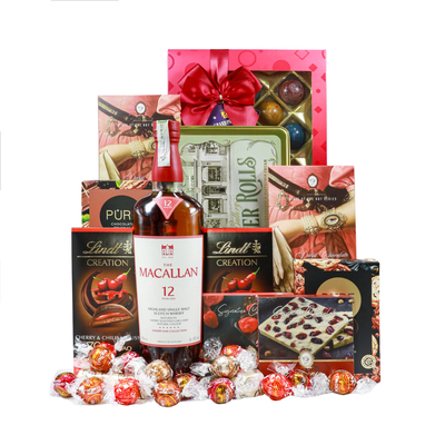 Луксозна Подаръчна Кошница с Макалън Шери Каск One Gift 01192
