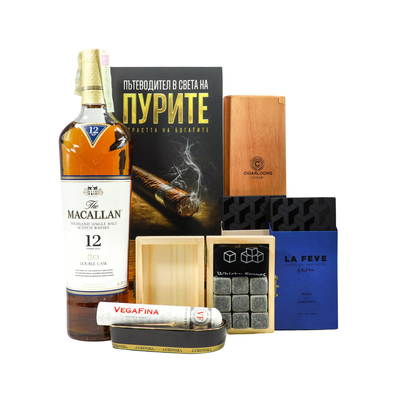 Луксозна Подаръчна кутия с Macallan 12 г One gift 01021
