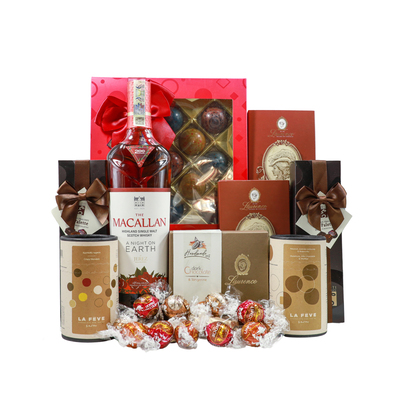 Luxury Macallan Whiskey Basket Night on Earth One Gift 01195