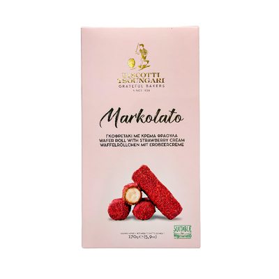 Tsoungari Wafer Rolls with Strawberry Cream 170g